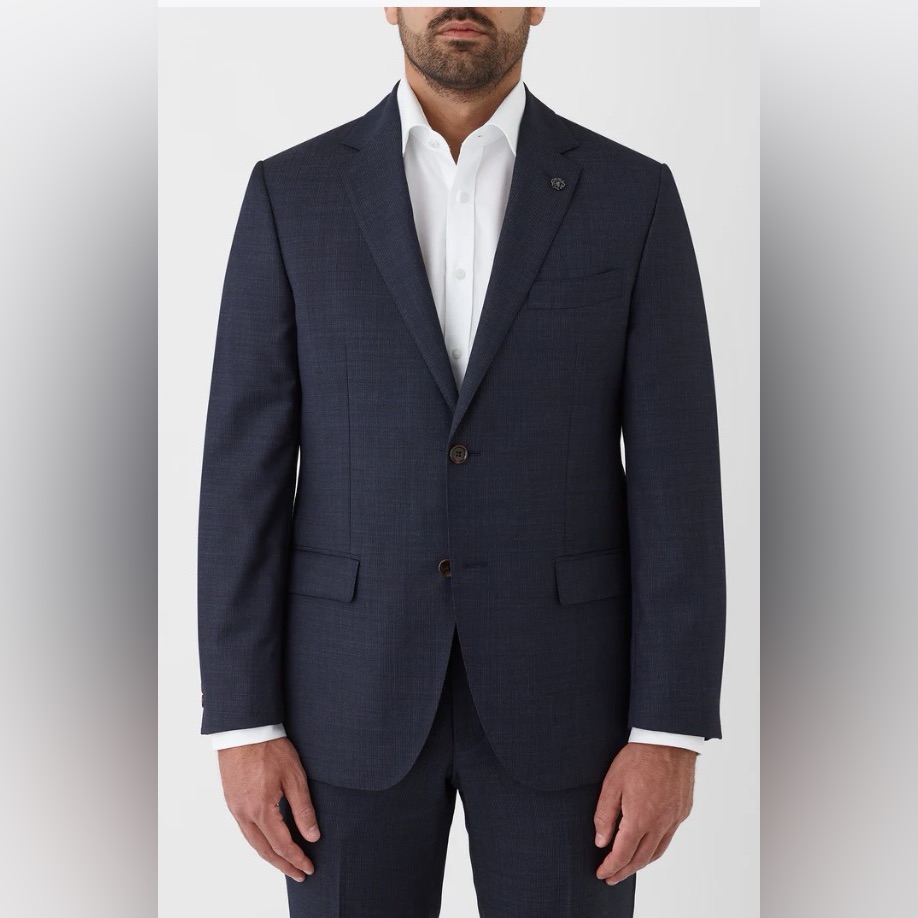 Cambridge Morse Men’s Suit Jacket Merino Wool Navy Size 44 Navy